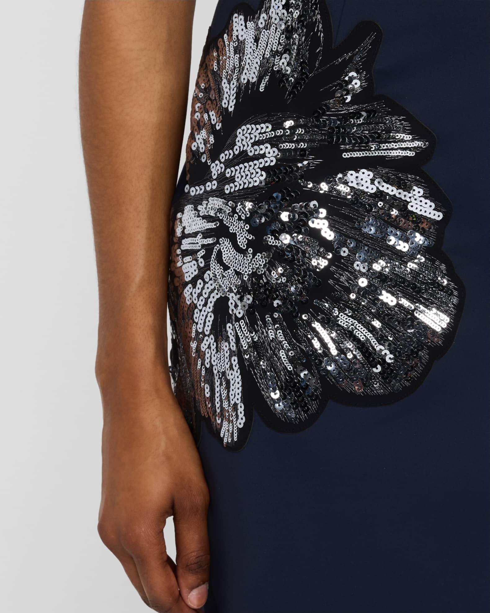 Myla Sequin Floral Applique Midi Dress Product Image