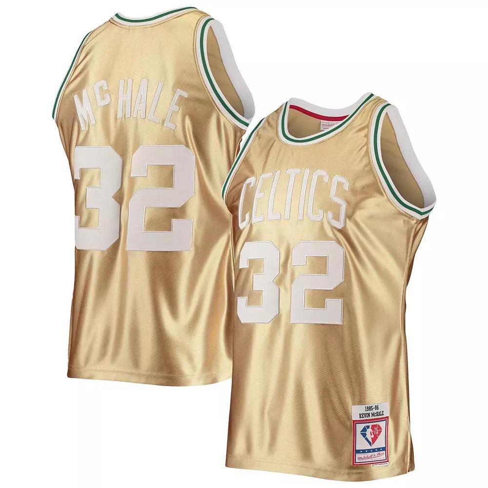 Men's Mitchell & Ness Kevin McHale Gold Boston Celtics 75th Anniversary 1985/86 Hardwood Classics Swingman Jersey, Size: Large Product Image