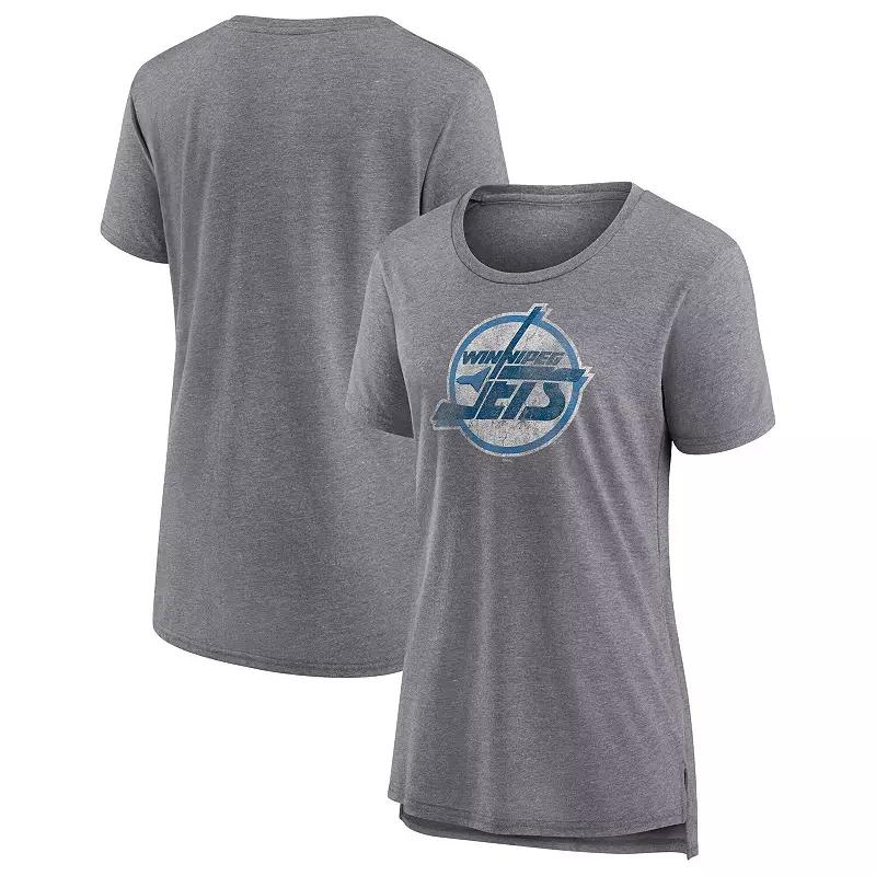 Women's Fanatics Heather Gray Winnipeg Jets Special Edition 2.0 Modern T-Shirt,  Product Image