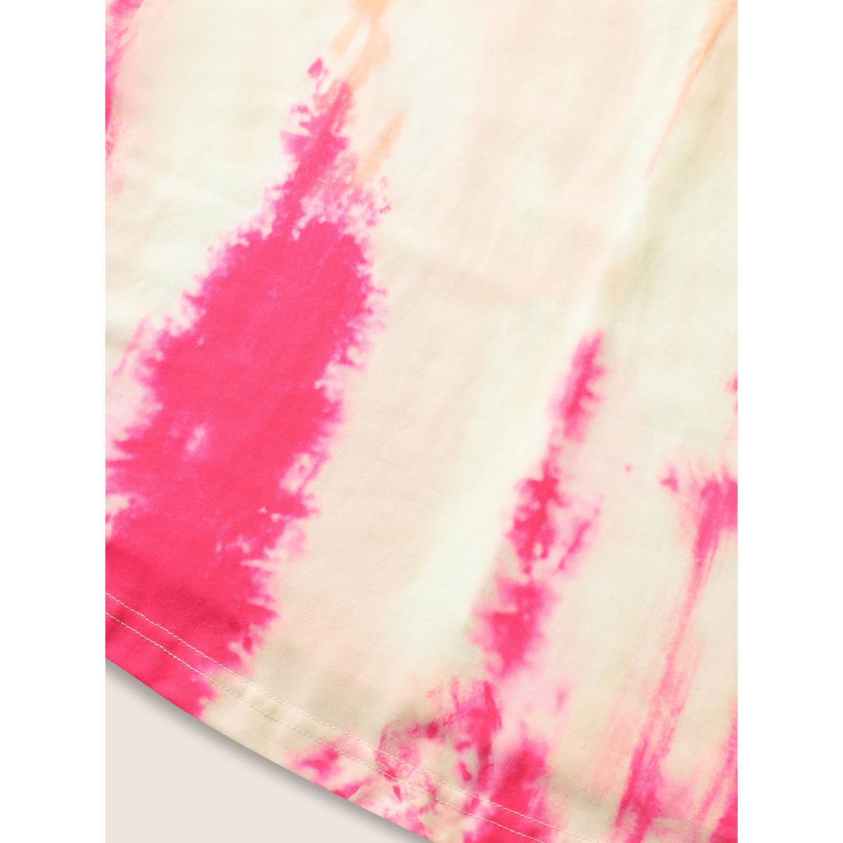 Plus Size U Neck Tie Dye Pocket Tank Dress Multicolor Women Casual Non U-neck Sleeveless Curvy BloomChic 18-20/2X Product Image