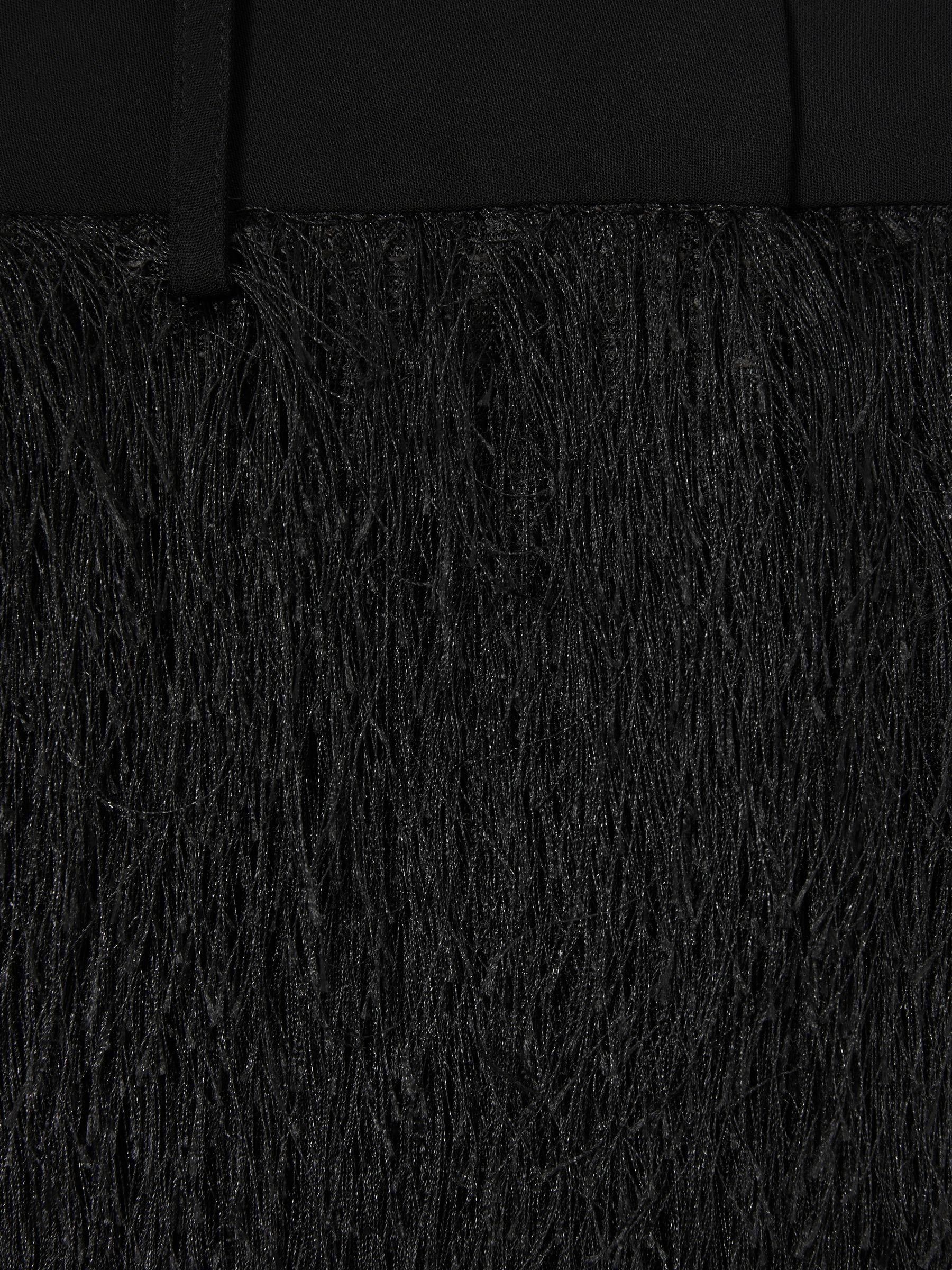 Atelier Fringed Crepe Trousers in Black Product Image