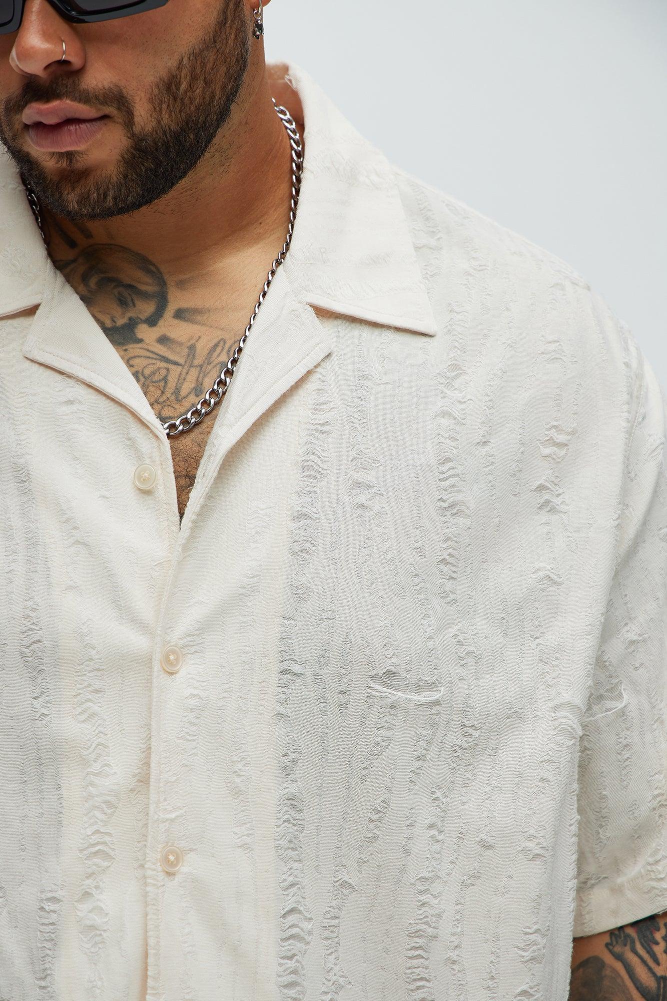 Lynx Textured Shirt - Cream Product Image