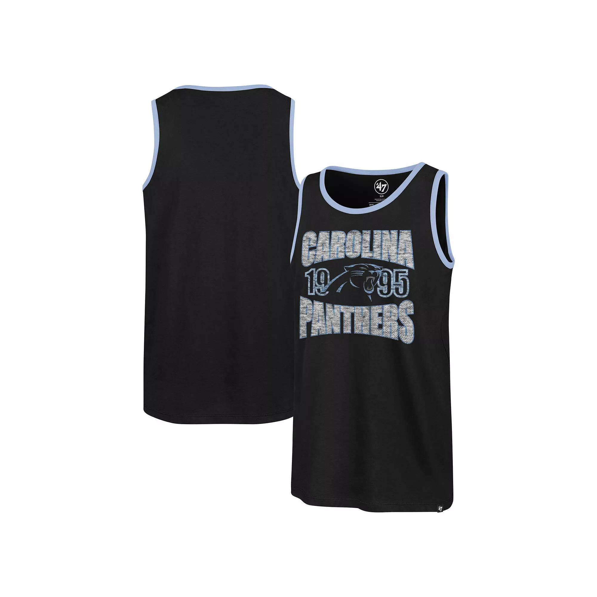 Men's '47 Black Carolina Panthers Upload Franklin Tank Top,  Product Image