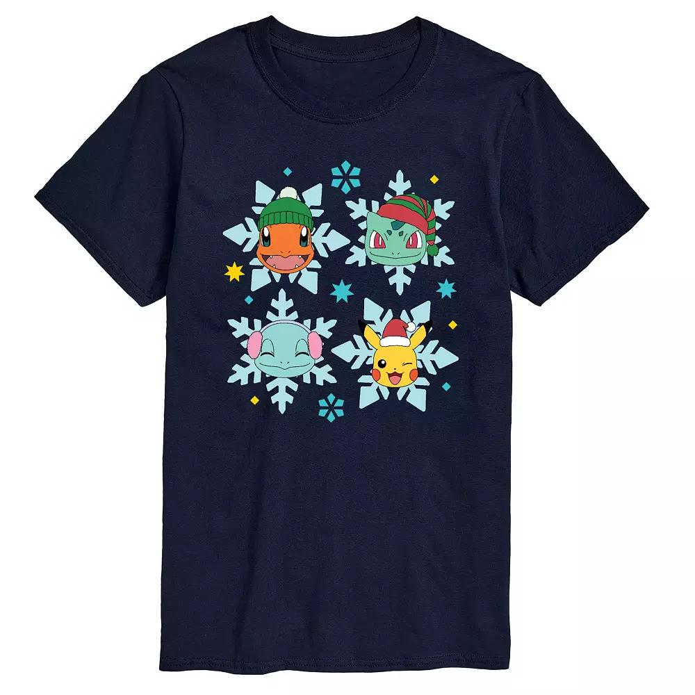 Big & Tall Pokemon Group Snowflakes Graphic Tee, Men's,  Product Image
