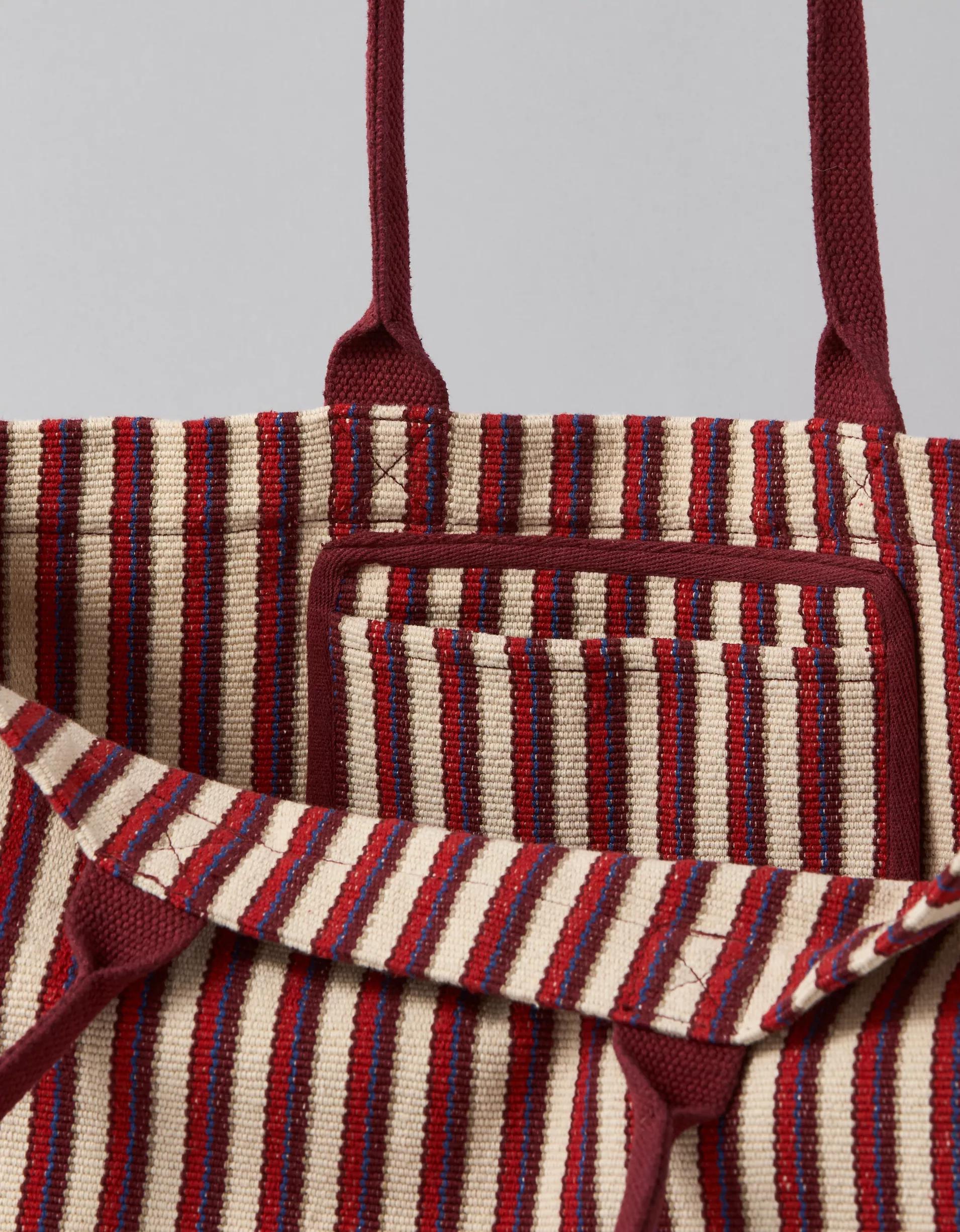 AE Oversized Striped Tote Bag Product Image