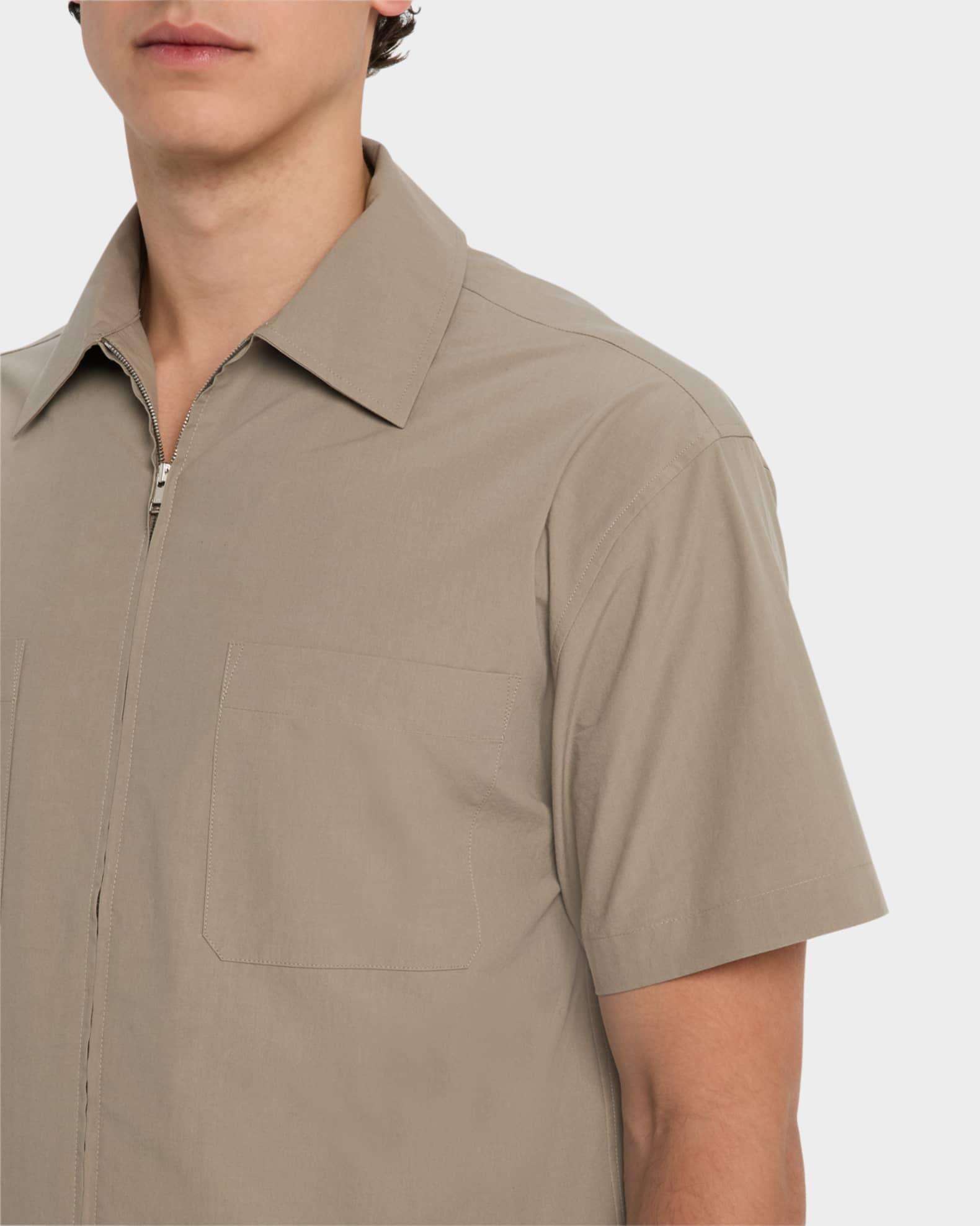Mens Light Poplin Zip-Front Shirt Product Image