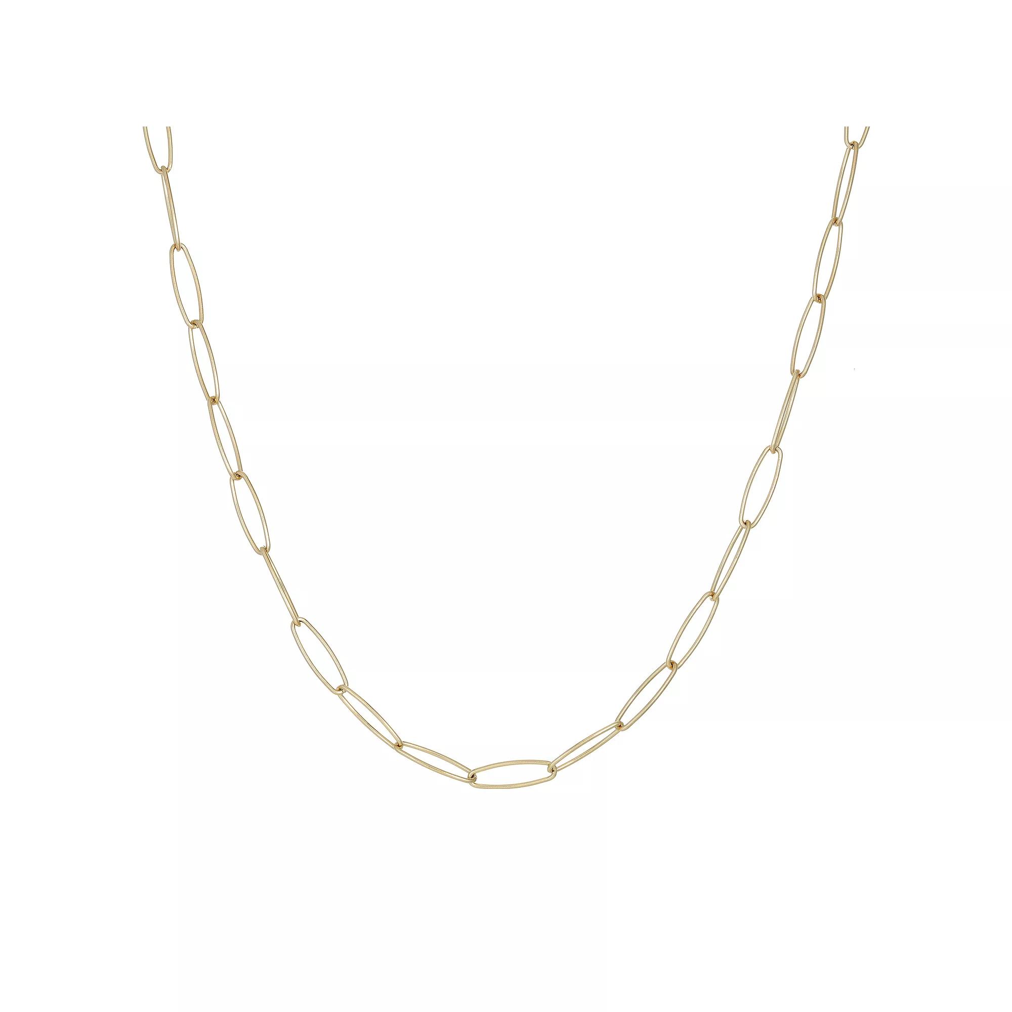 Men's LYNX Gold-Tone Ion-Plated Stainless Steel Paperclip Chain Necklace, Size: 24", Gold Tone Product Image