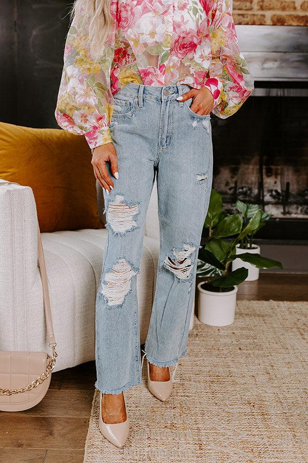 Just USA Kai High Waist Distressed Straight Leg Jean Product Image