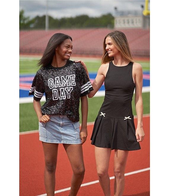 Miss Chievous Sequin Game Day Crew Neck Short Sleeve T-Shirt Product Image