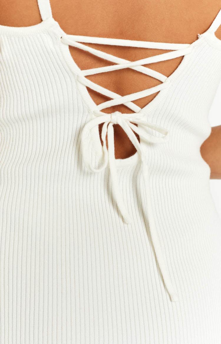 Daisy-Mae White Knitted Mini Dress Product Image