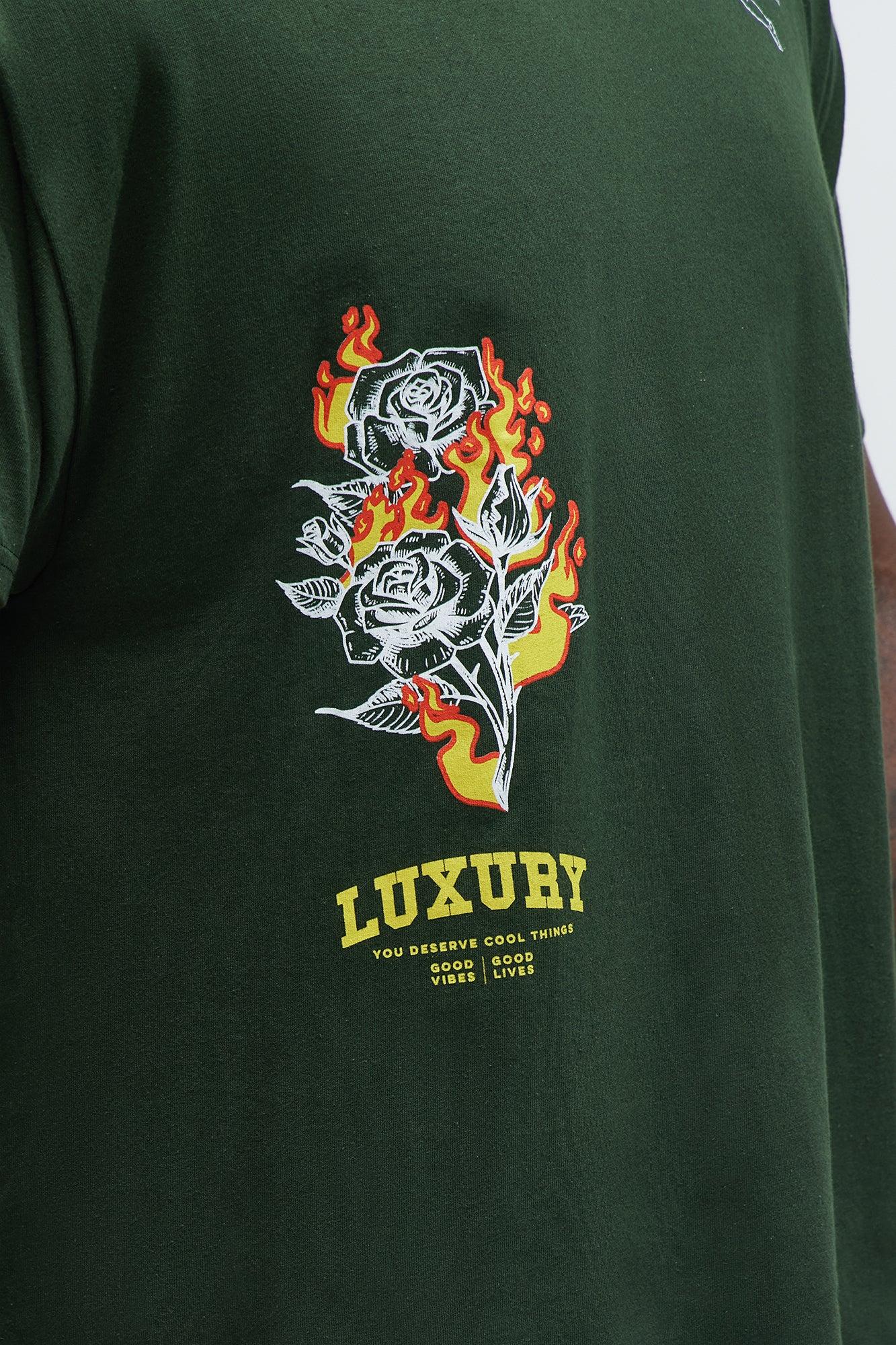 Luxury Is Hype Short Sleeve Tee - Hunter Green Product Image