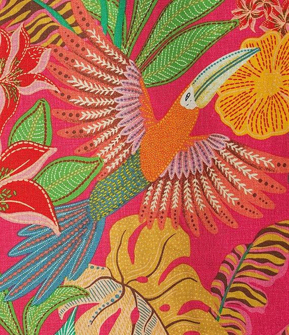 Gibson & Latimer Coordinating Floral Printed Split V-Neck 3/4 Puff Sleeve Top Product Image