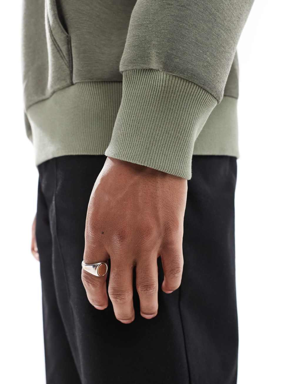 ASOS DESIGN heavyweight oversized scuba hoodie in khaki Product Image