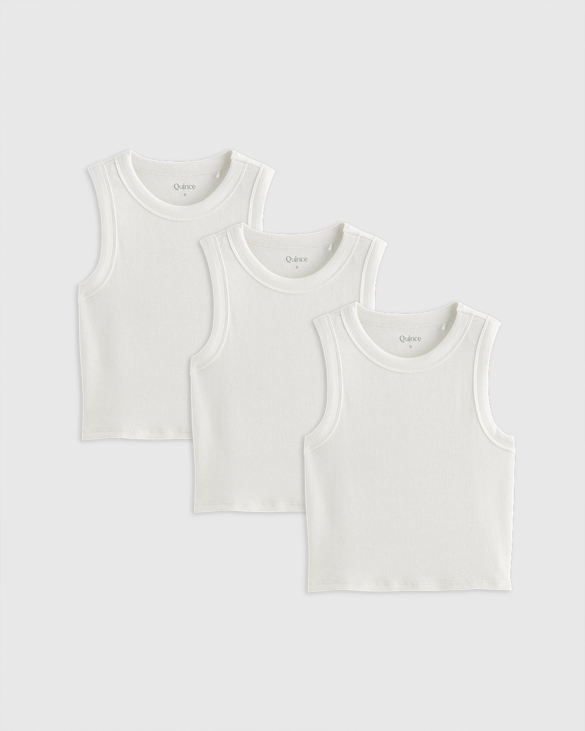Quince | Women's Micro-Rib Cropped Cutaway Tank Top Size XL, Organic Cotton Product Image