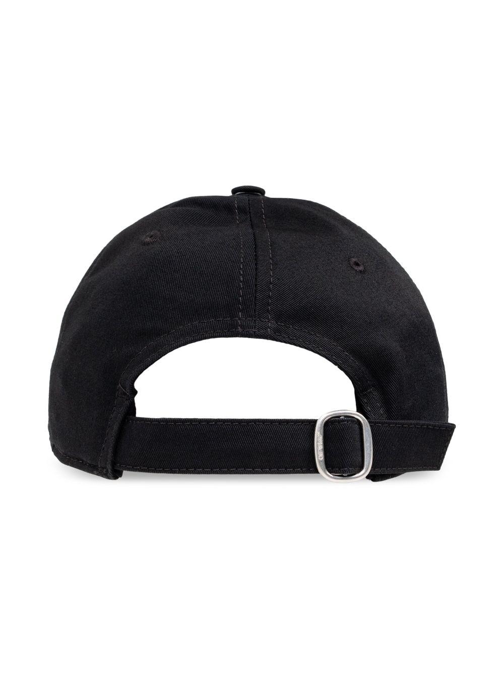 OFF-WHITE Arrow Brand-embroidered Cotton-twill Baseball Cap In Black White Product Image