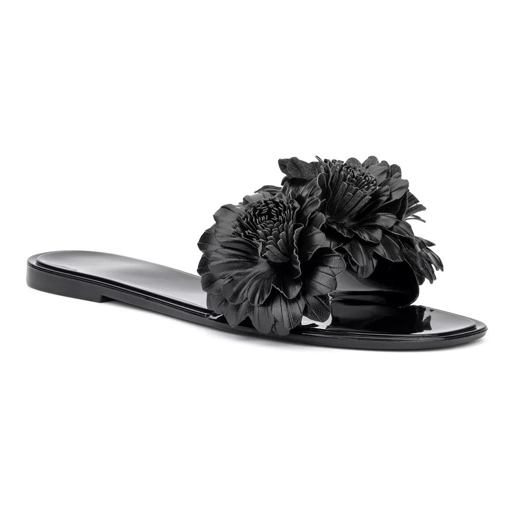 New York & Company Anella Women's Flower Jelly Slide Sandals,  Product Image