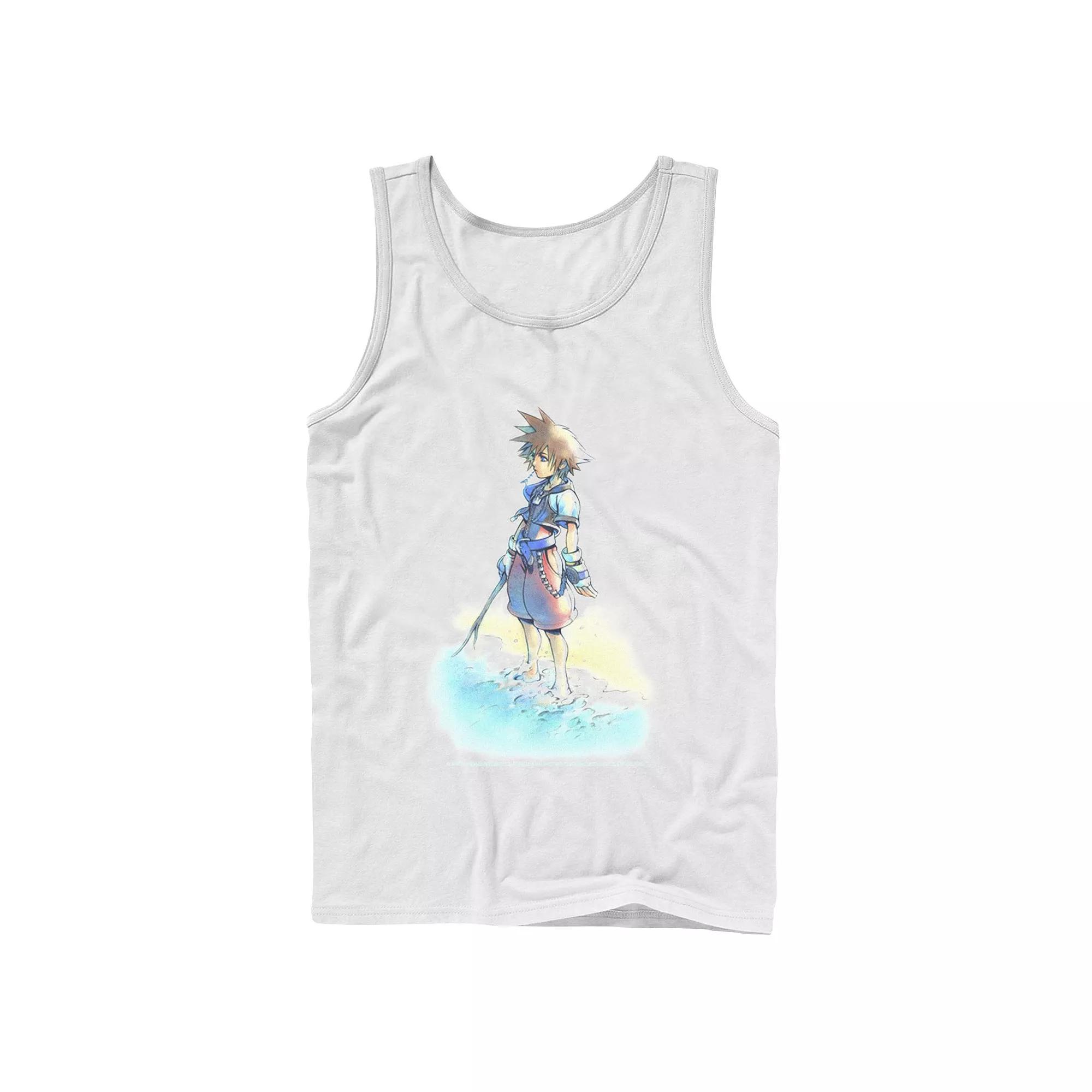 Men's Disney Kingdom Hearts Sora Beach Sketch Tank Top, Size: Large, White Product Image
