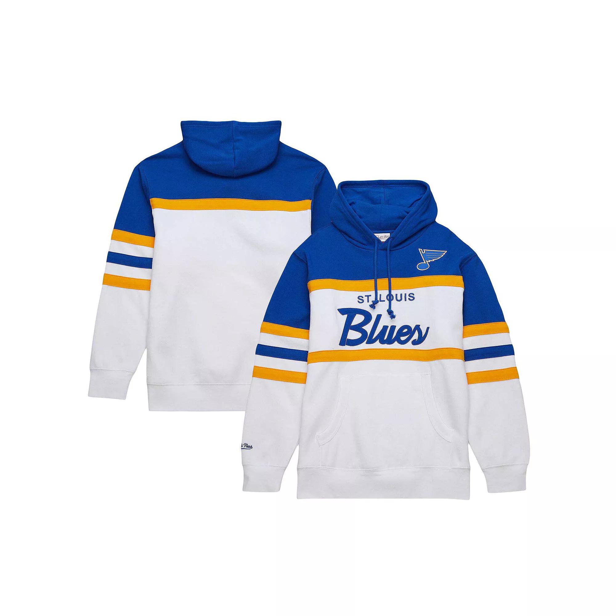 Men's Mitchell & Ness White/Blue St. Louis Blues Head Coach Pullover Hoodie,  Product Image