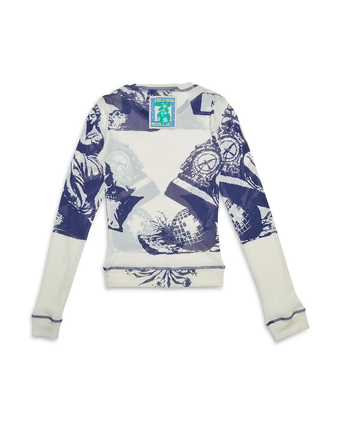 5-7-5 Mesh Long Sleeve Top - Indigo Product Image