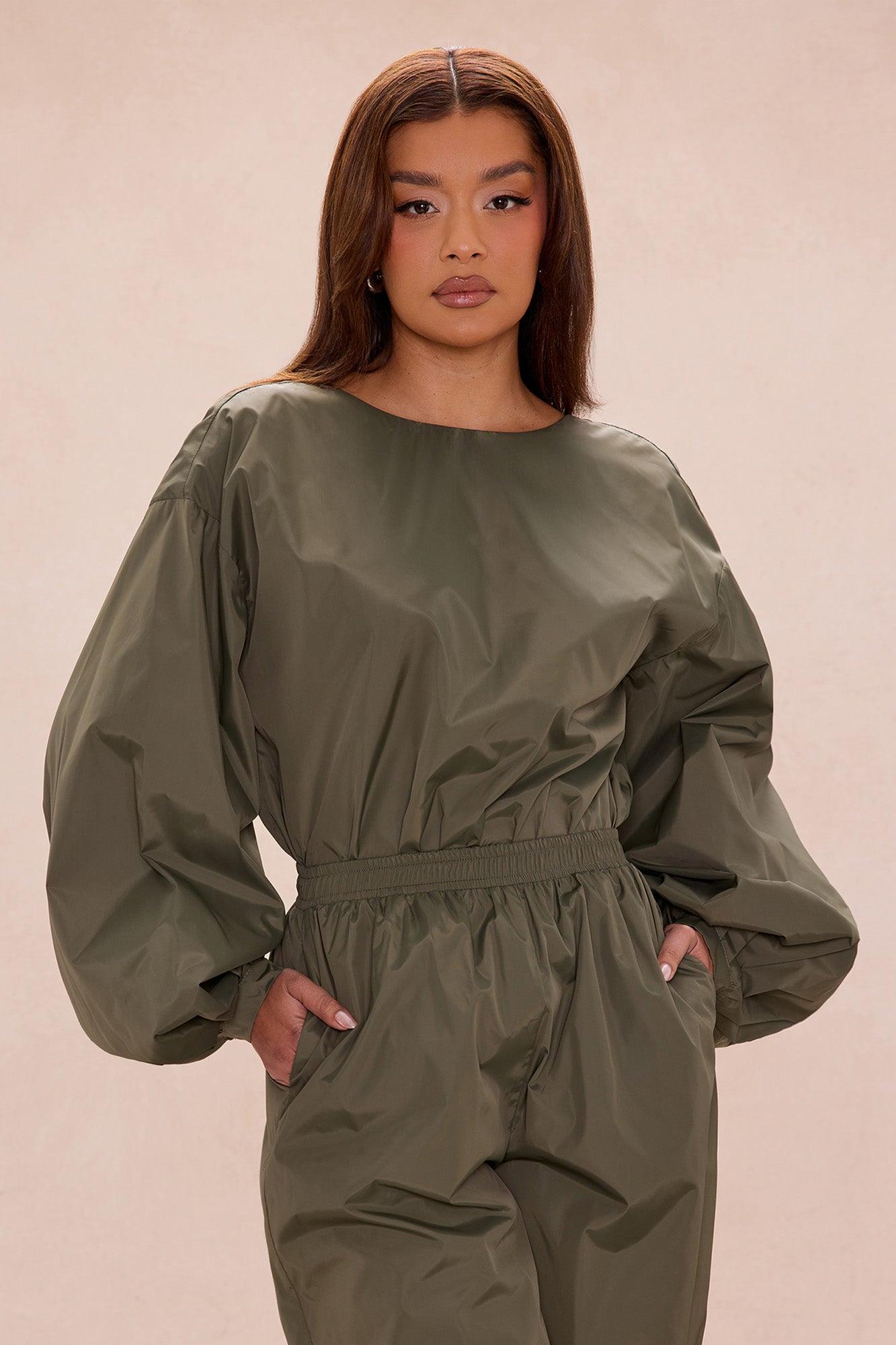 Jalene Balloon Pant Set - Olive Female Product Image