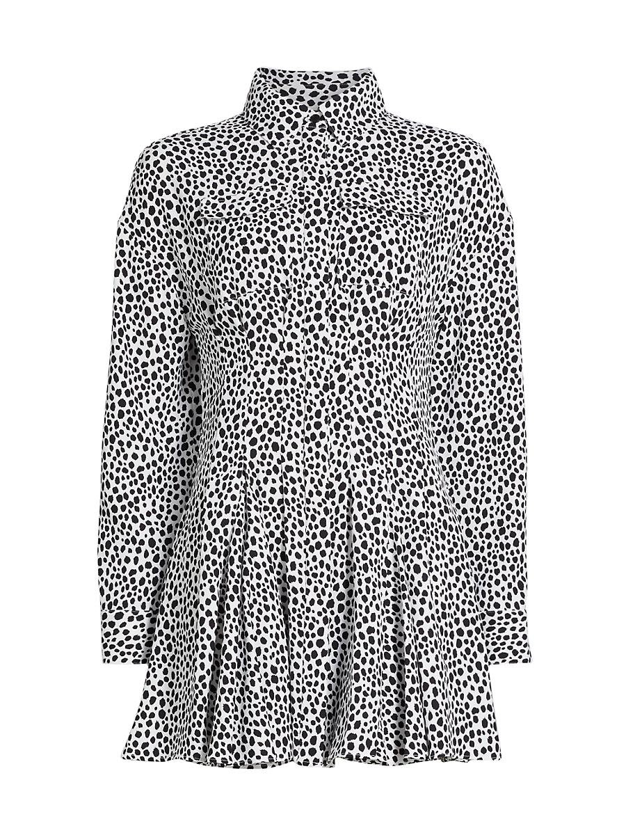 Womens Cheetah Crepe Fit & Flare Minidress Product Image