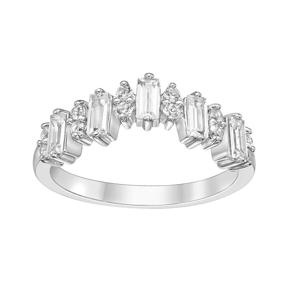 Gemminded Sterling Silver Lab-Created White Sapphire Ring, Women's, Size: 7 Product Image