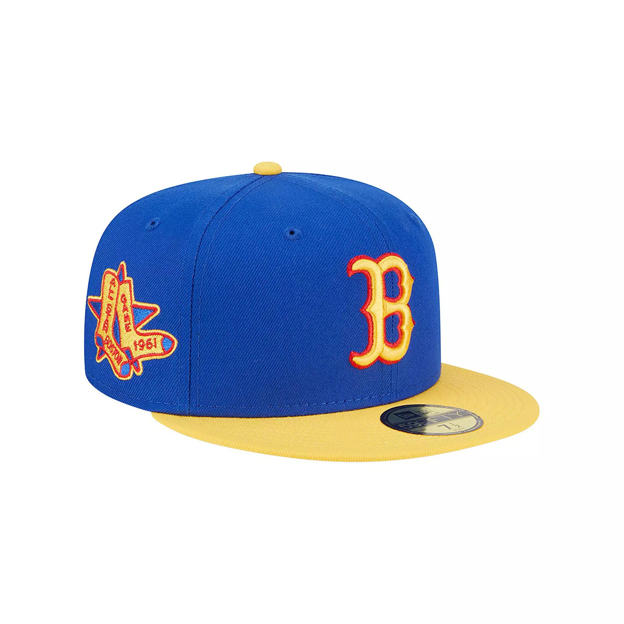 Men's New Era  Royal/Yellow Boston Red Sox Empire 59FIFTY Fitted Hat, Size: 7 1/8, Blue Product Image