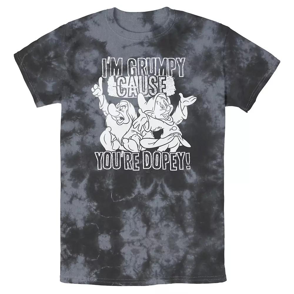 Men's Disney Snow White I'm Grumpy Cause You're Dopey Bomabrd Wash Tee, Size: Medium, Black Grey Product Image