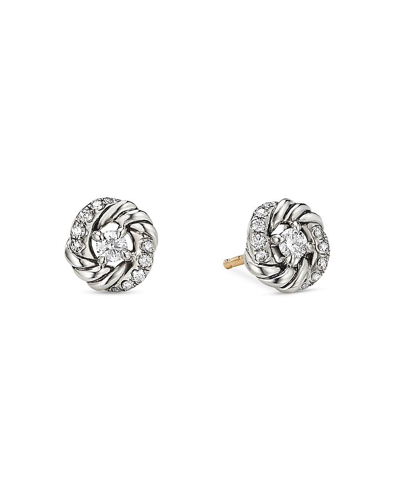 David Yurman Sterling Petite Infinity Stud Earrings with Diamonds Product Image