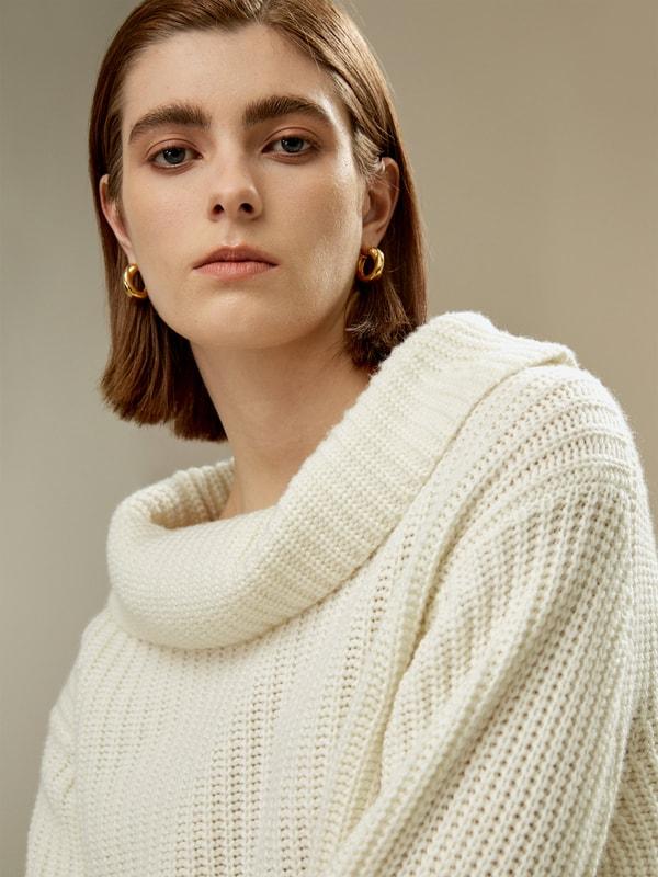 Wide Cowl Neck Sweater Product Image