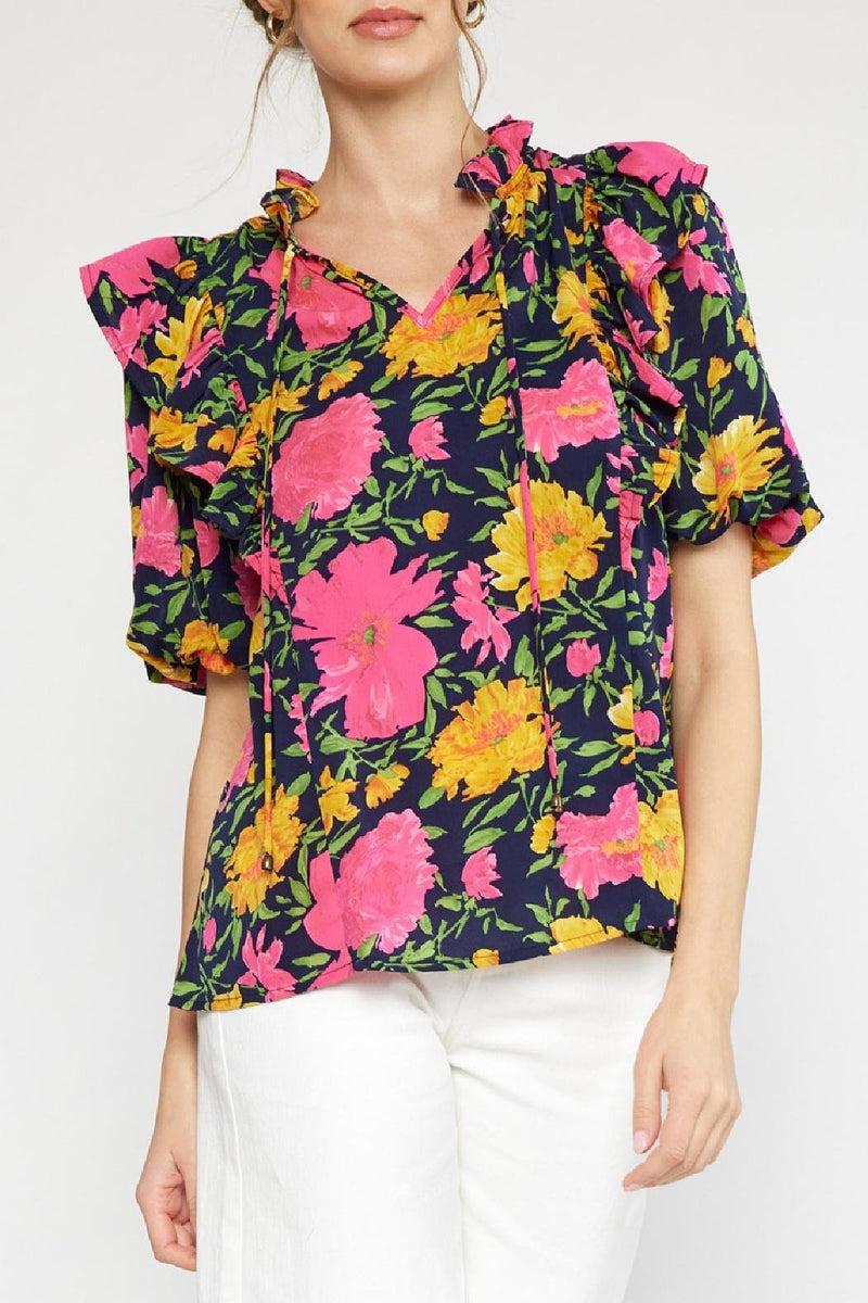 Floral V-Neck Top Product Image