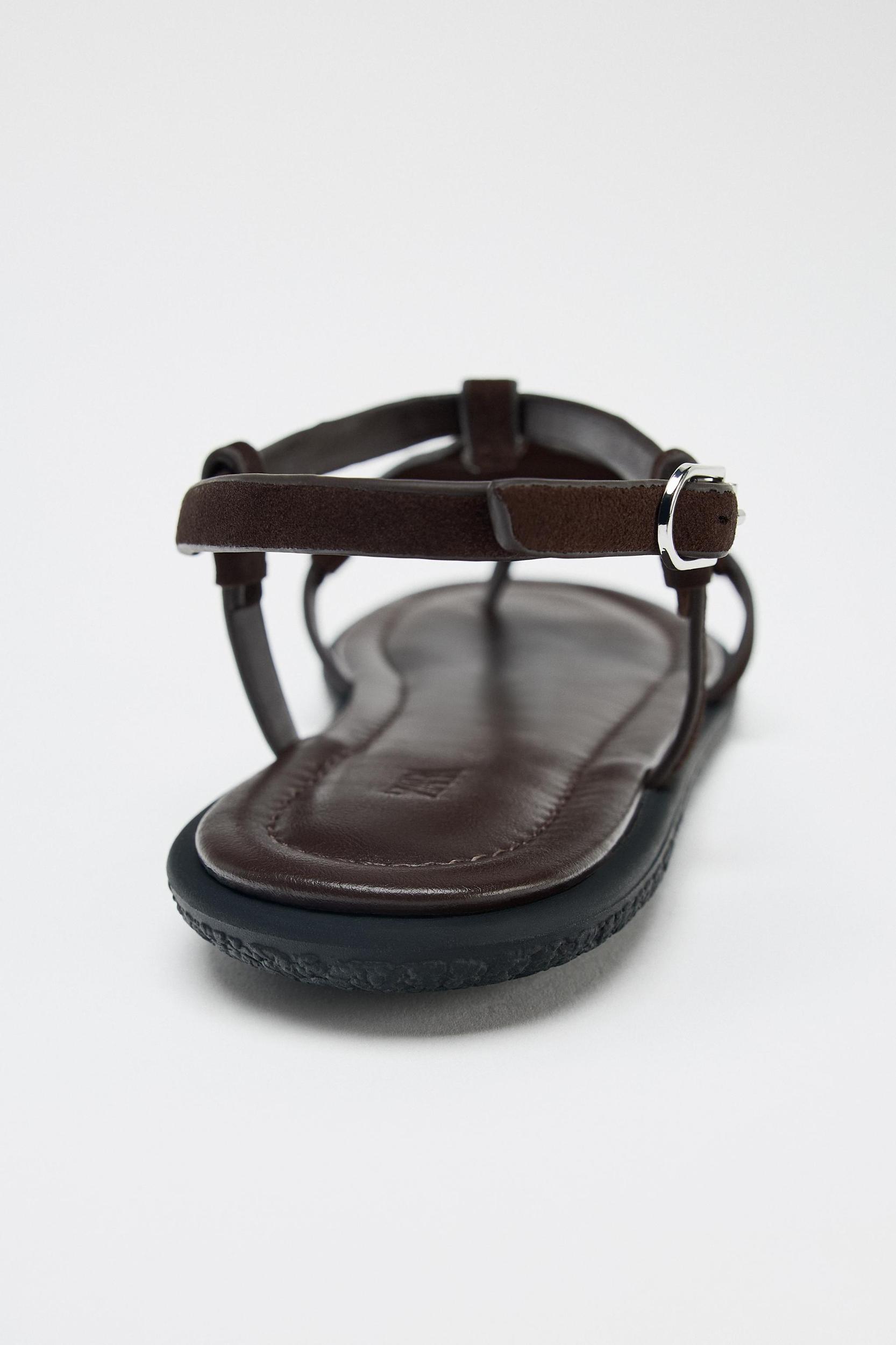 ANIMAL PRINT FURRY LEATHER SANDALS Product Image