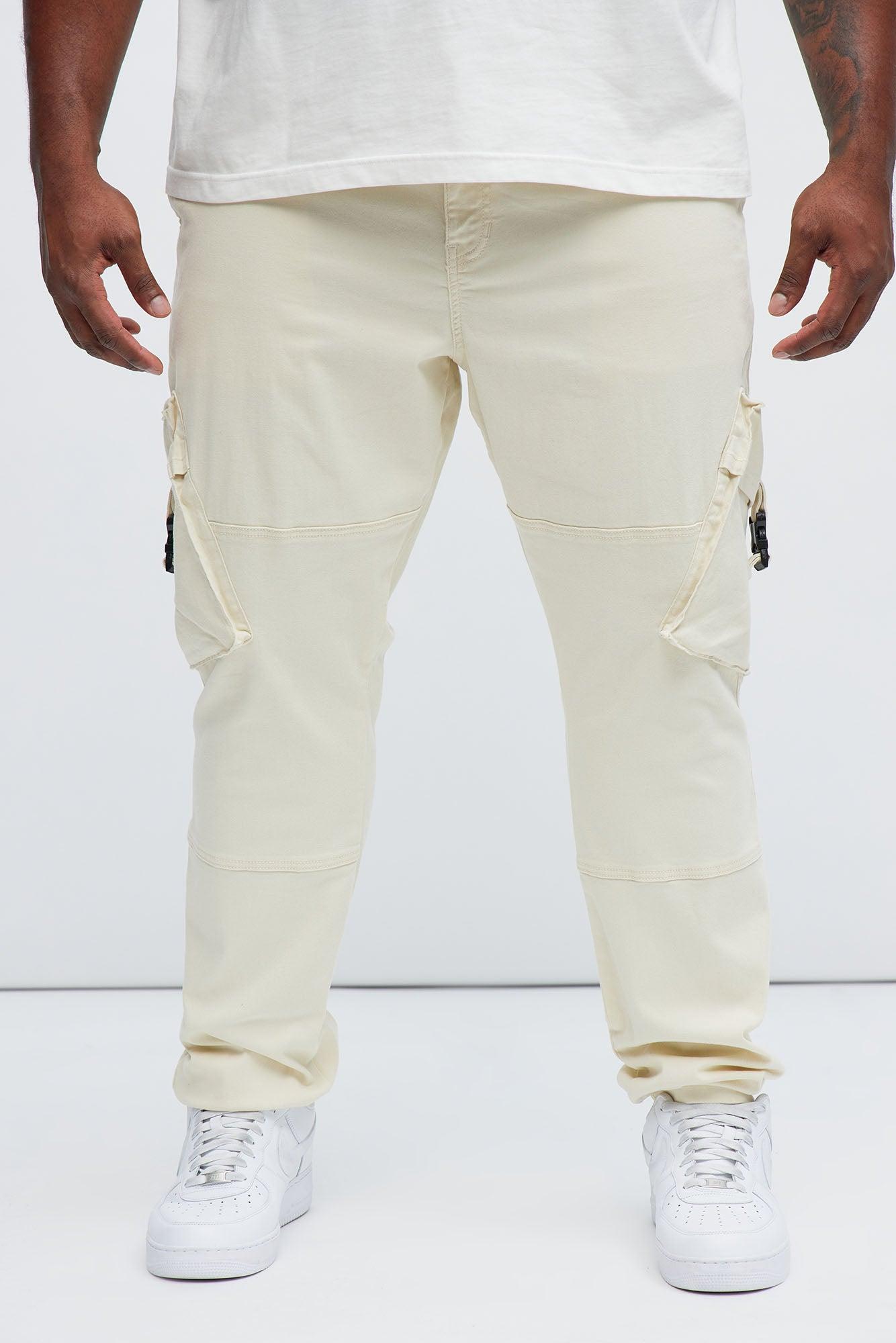 Hayes Stacked Skinny Cargo Pants - Cream Product Image