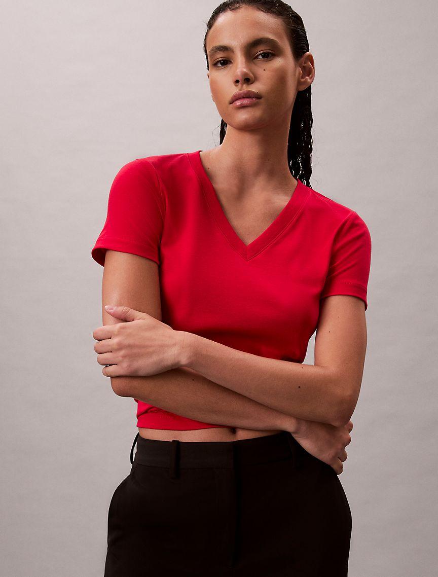 Liquid Cotton Relaxed V-Neck T-Shirt Product Image