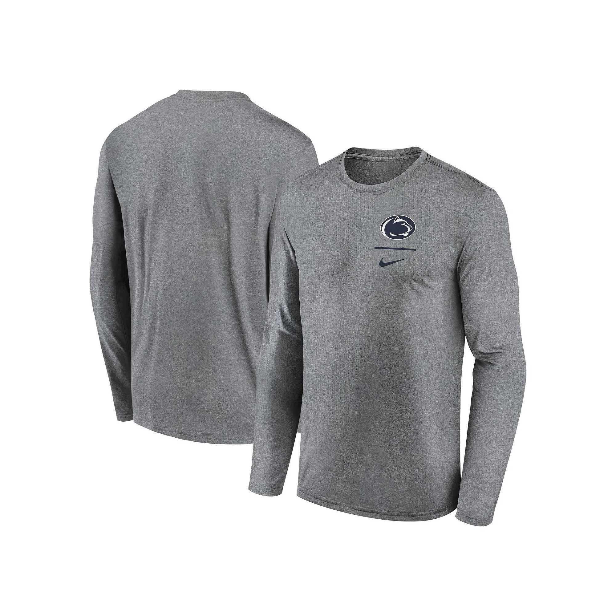 Men's Nike Heather Gray Michigan State Spartans Primary Stack Legend Long Sleeve T-Shirt,  Product Image