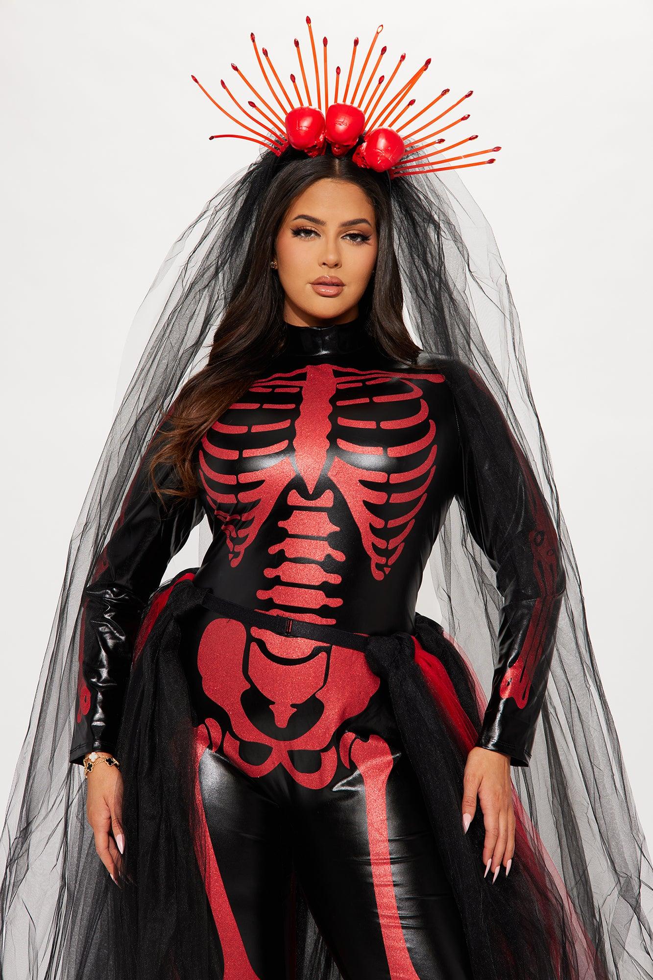 Queen Of Death 3 Piece Costume Set - Black/Red Product Image