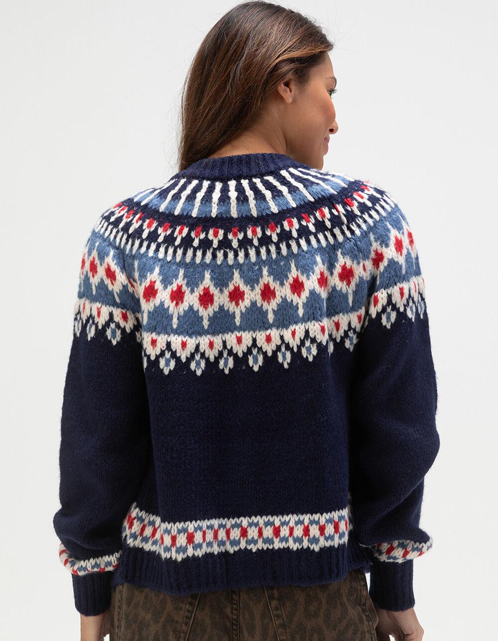 BDG Urban Outfitters Fair Isle Womens Boxy Cardigan - BLUE COMBO Product Image