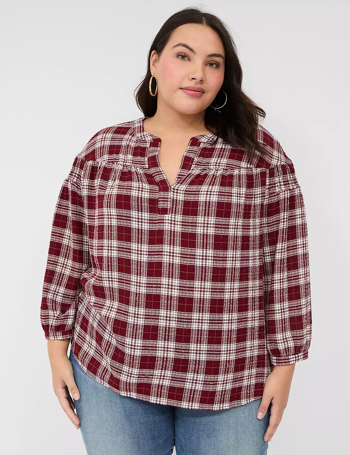 Crinkle Popover Blouse Product Image