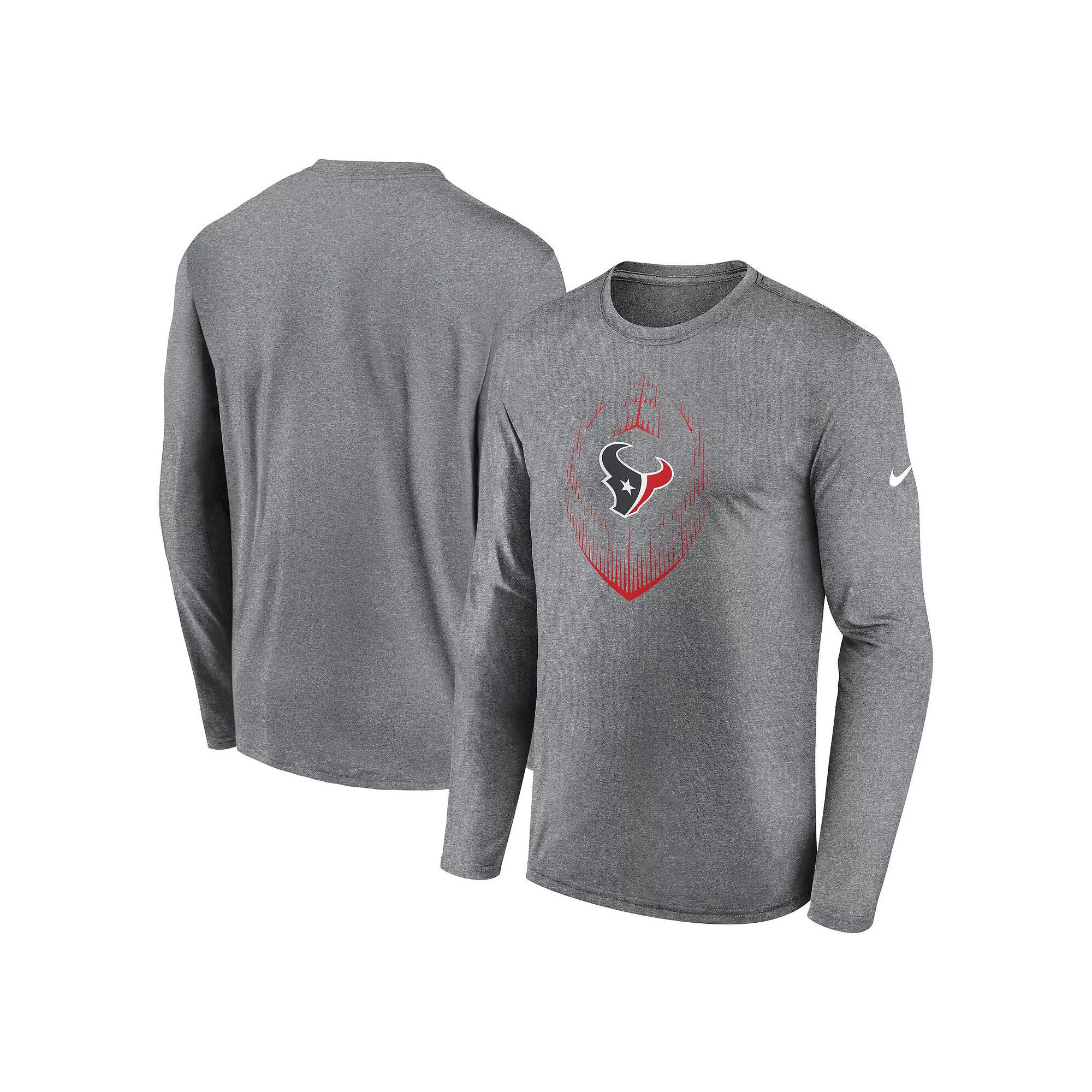 Men's Nike Heather Gray Houston Texans Legend Icon Long Sleeve T-Shirt,  Product Image