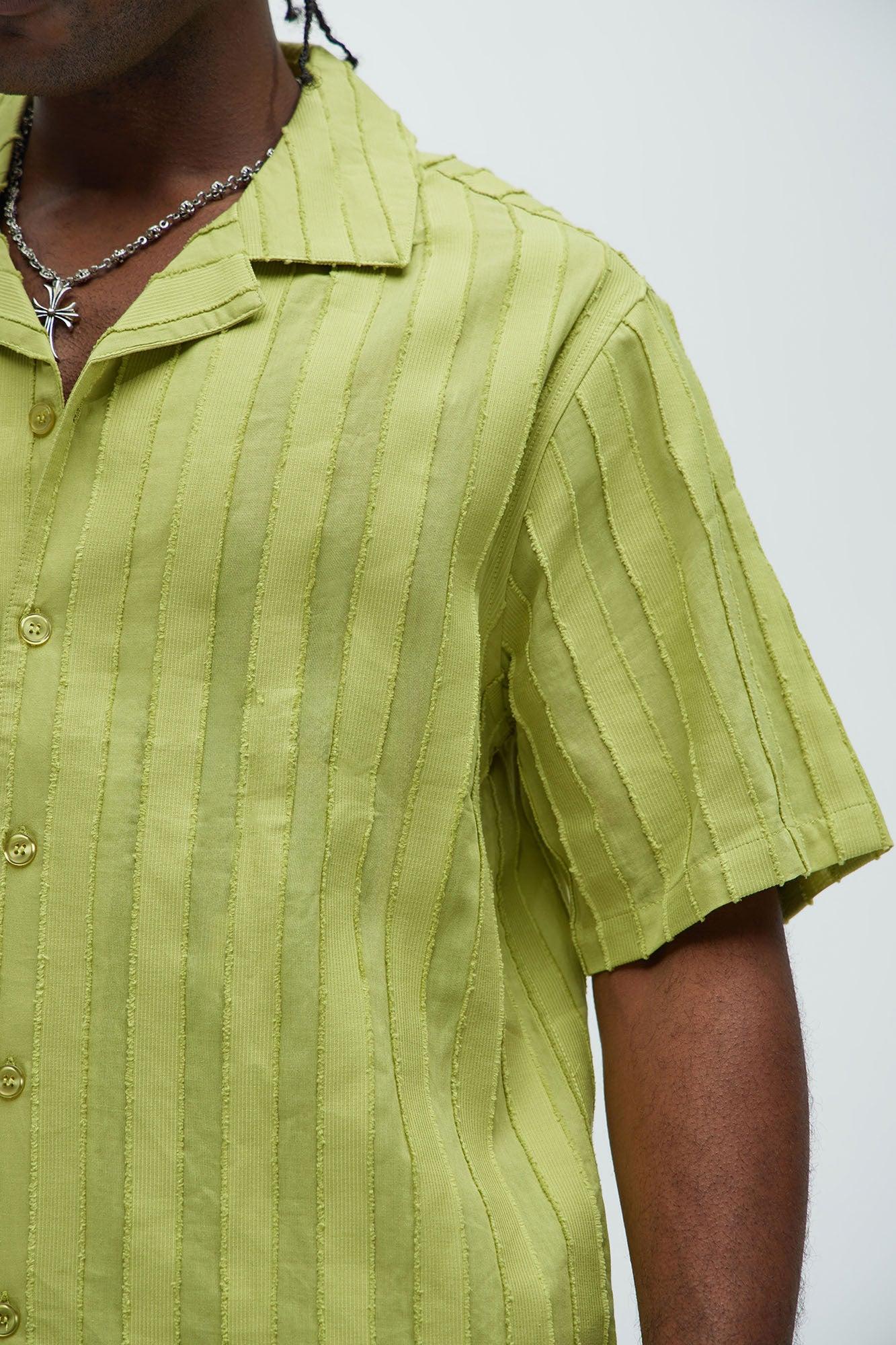 Charles Striped Shirt - Lime Product Image