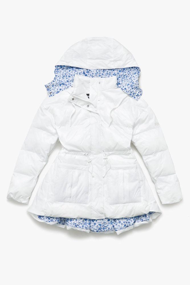 Pearl Peplum Puffer Jacket - White Product Image