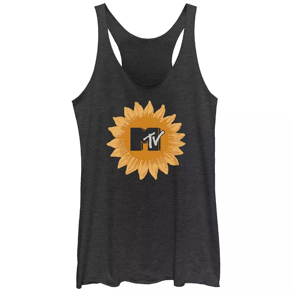 Juniors' MTV Sunflower Logo Racerback Tank Top, Girl's,  Product Image