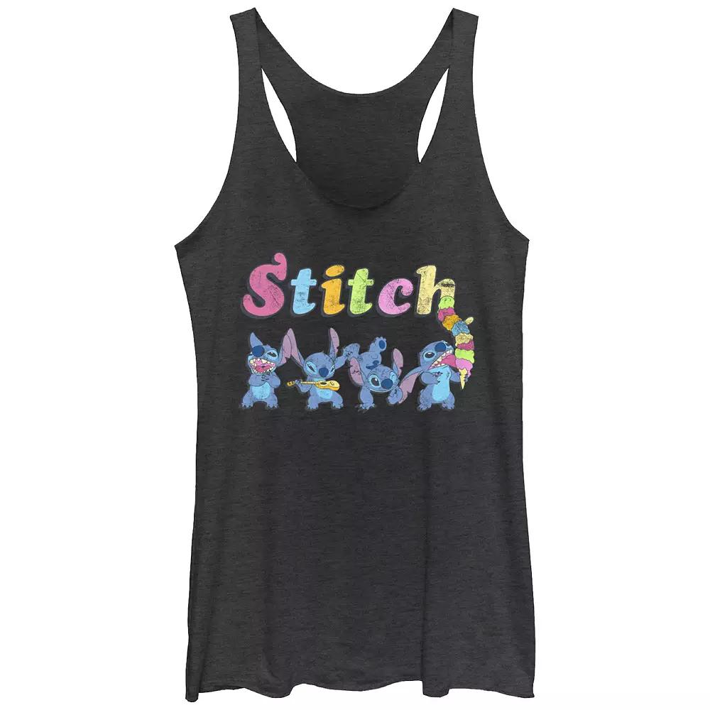 Disney's Lilo & Stitch Silly Series Juniors' Tri-Blend Racerback Tank Top, Girl's,  Product Image