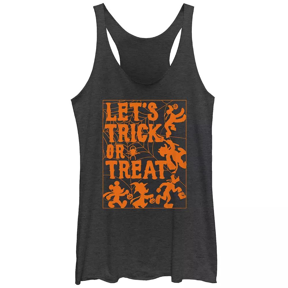 Disney's Mickey and Friends Juniors' Let's Trick Or Treat Rackerback Graphic Tank, Women's,  Product Image