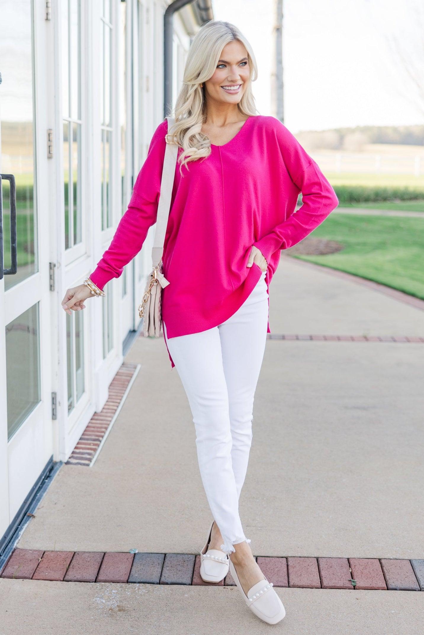 Get To Know You Fuchsia Pink Tunic Female Product Image