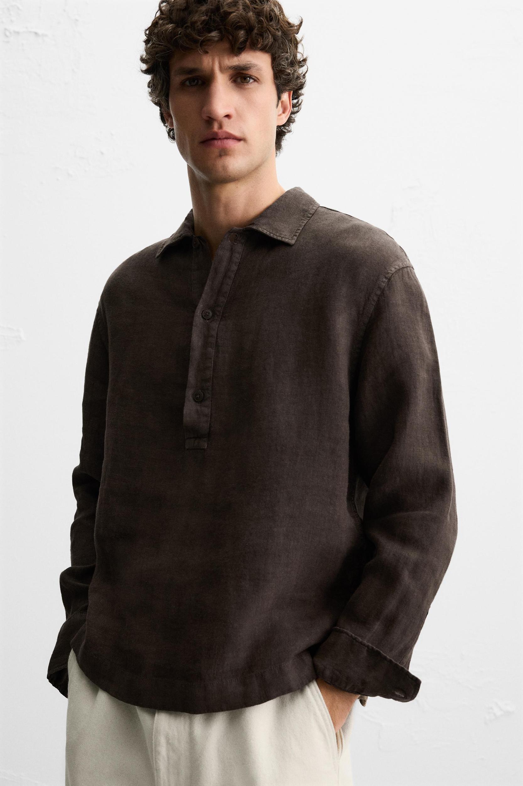 100% LINEN POLO SHIRT Product Image