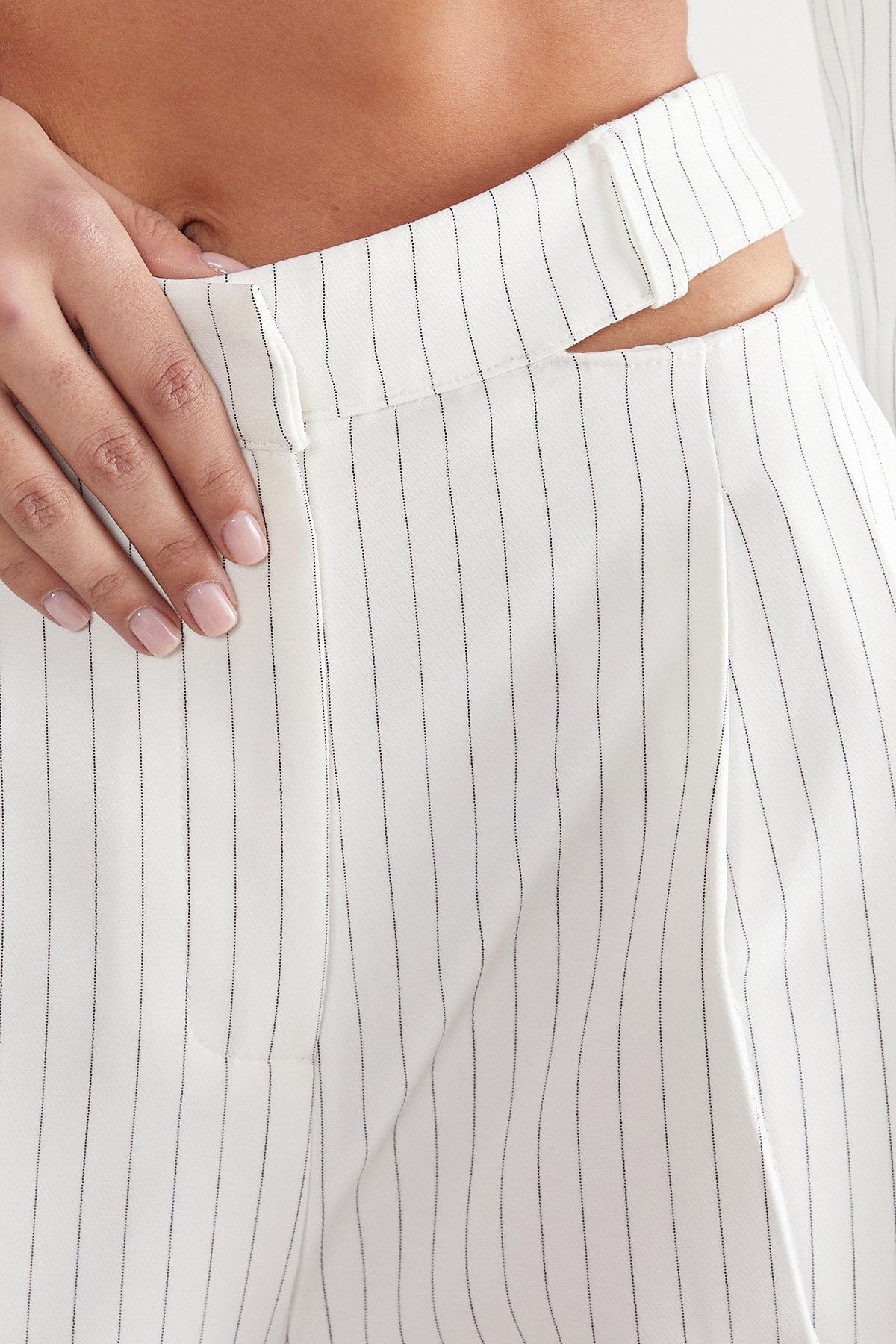 Tailored Cut Out Detail Pinstripe Trouser Product Image