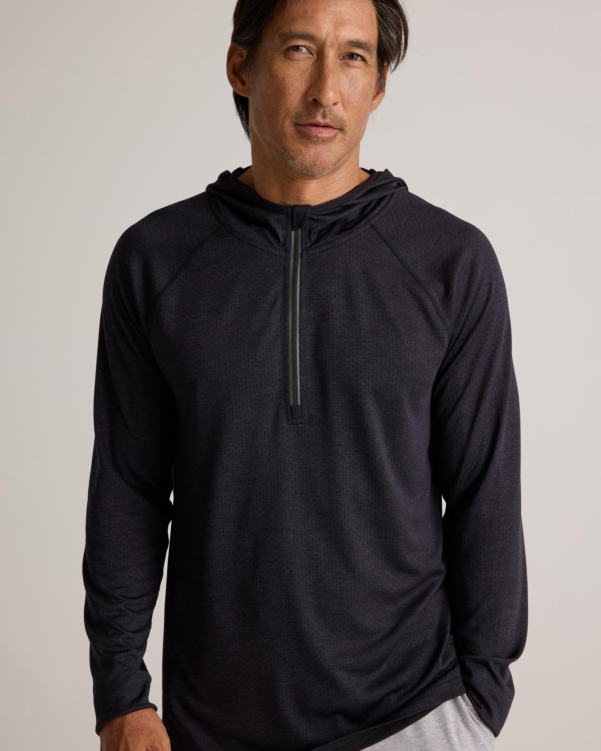 Quince | Men's Mesh Performance Training Quarter Zip Hoodie Recycled Polyester Product Image