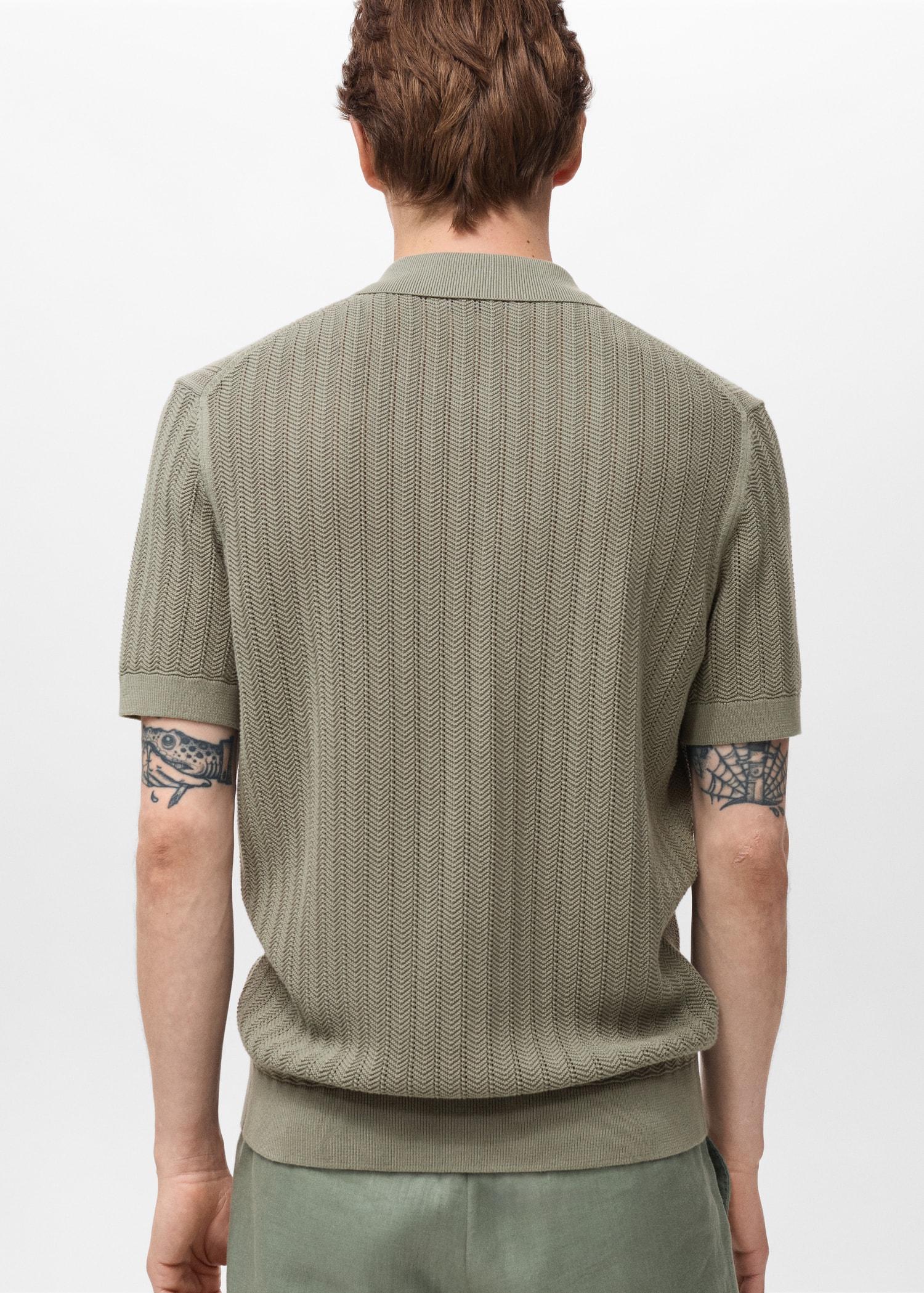 100% cotton shirt structure - Men | MANGO USA Product Image