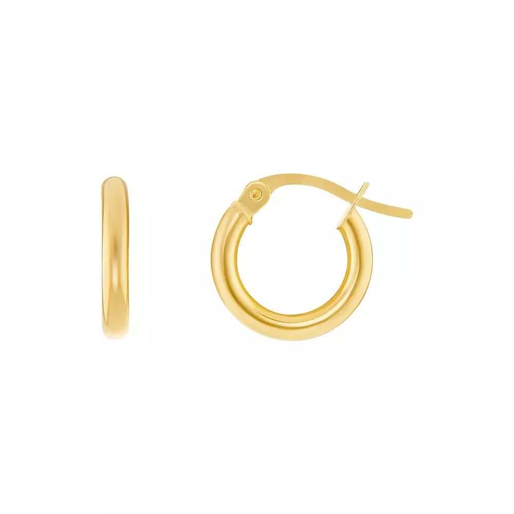 PRIMROSE 14k Gold Polished Hoop Earrings, Women's, Size: 30MM, Yellow Gold Tone Product Image